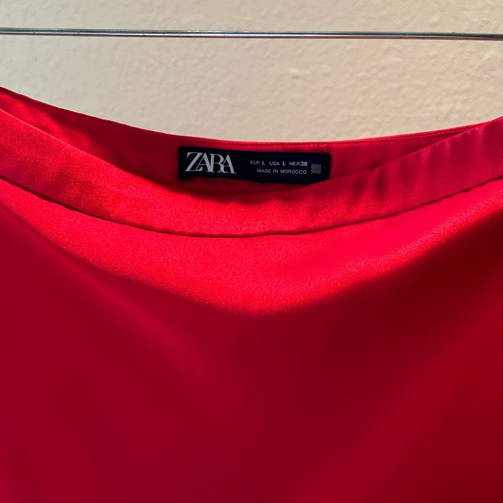 Zara satin effect midi skirt